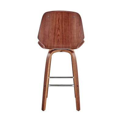 26" Brown Swivel Counter Height Bar Chair
