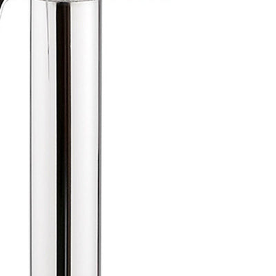 24" Cream And Silver Iron Swivel Adjustable Height Bar Chair