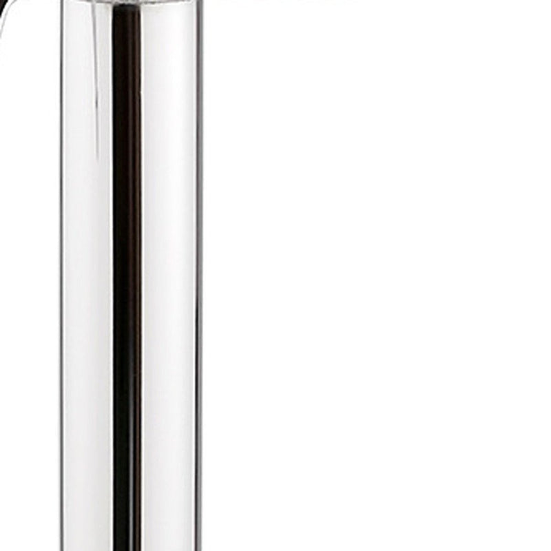 24" Cream And Silver Iron Swivel Adjustable Height Bar Chair