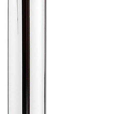 24" Cream And Silver Iron Swivel Adjustable Height Bar Chair