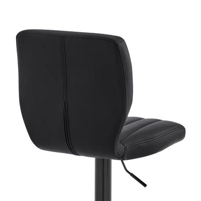 25" Black Iron Swivel Adjustable Height Bar Chair