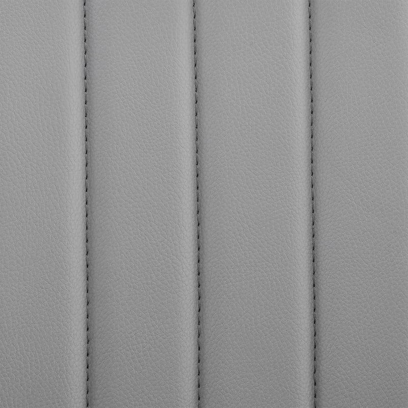 24" Gray And Silver Iron Swivel Adjustable Height Bar Chair