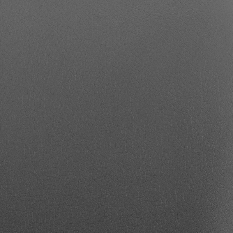 26" Gray And Black Faux Leather And Iron Counter Height Bar Chair