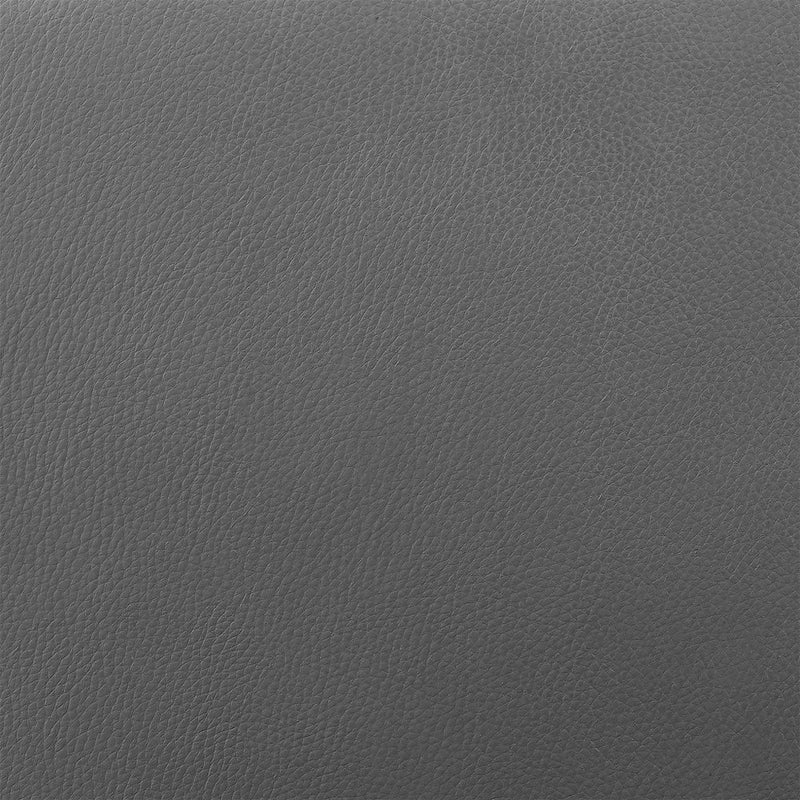 26" Gray And Silver Faux Leather And Iron Swivel Low Back Counter Height Bar Chair