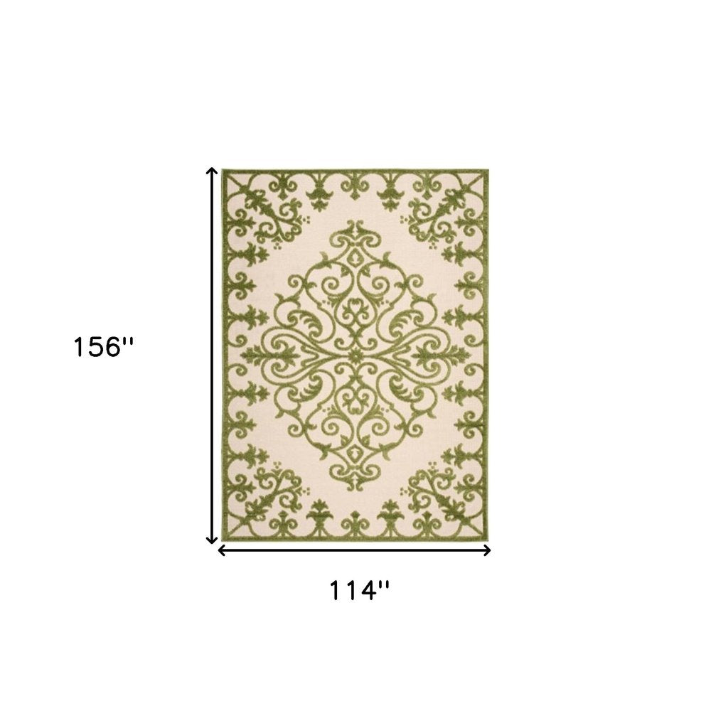 10' X 13' Green Indoor Outdoor Area Rug