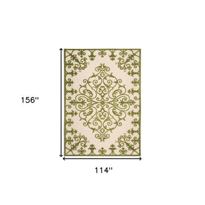 10' X 13' Green Indoor Outdoor Area Rug