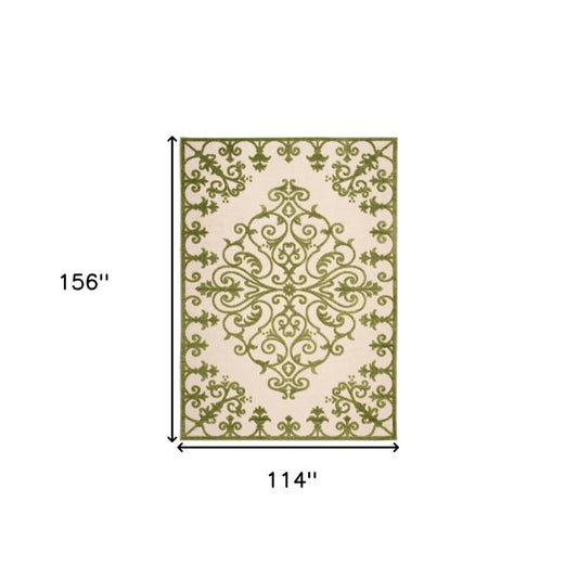 10' X 13' Green Indoor Outdoor Area Rug