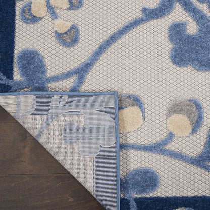 10' X 13' Blue And Gray Indoor Outdoor Area Rug