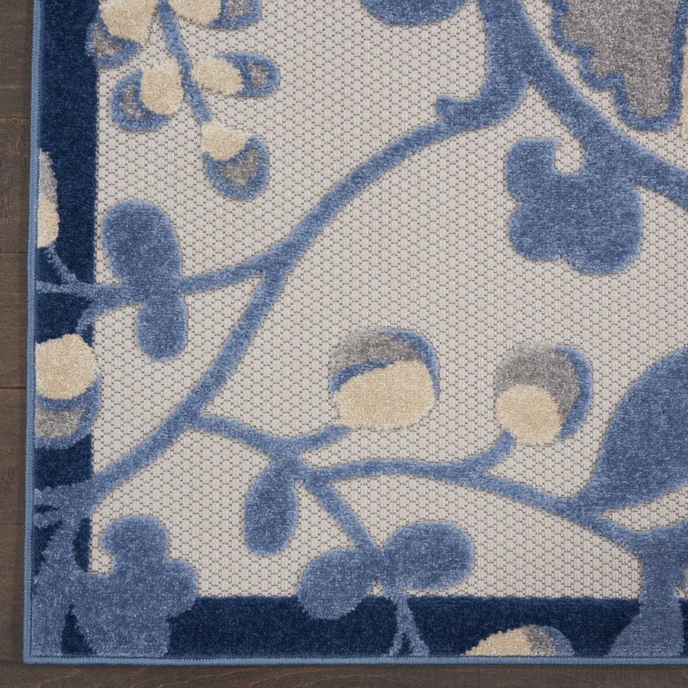10' X 13' Blue And Gray Indoor Outdoor Area Rug