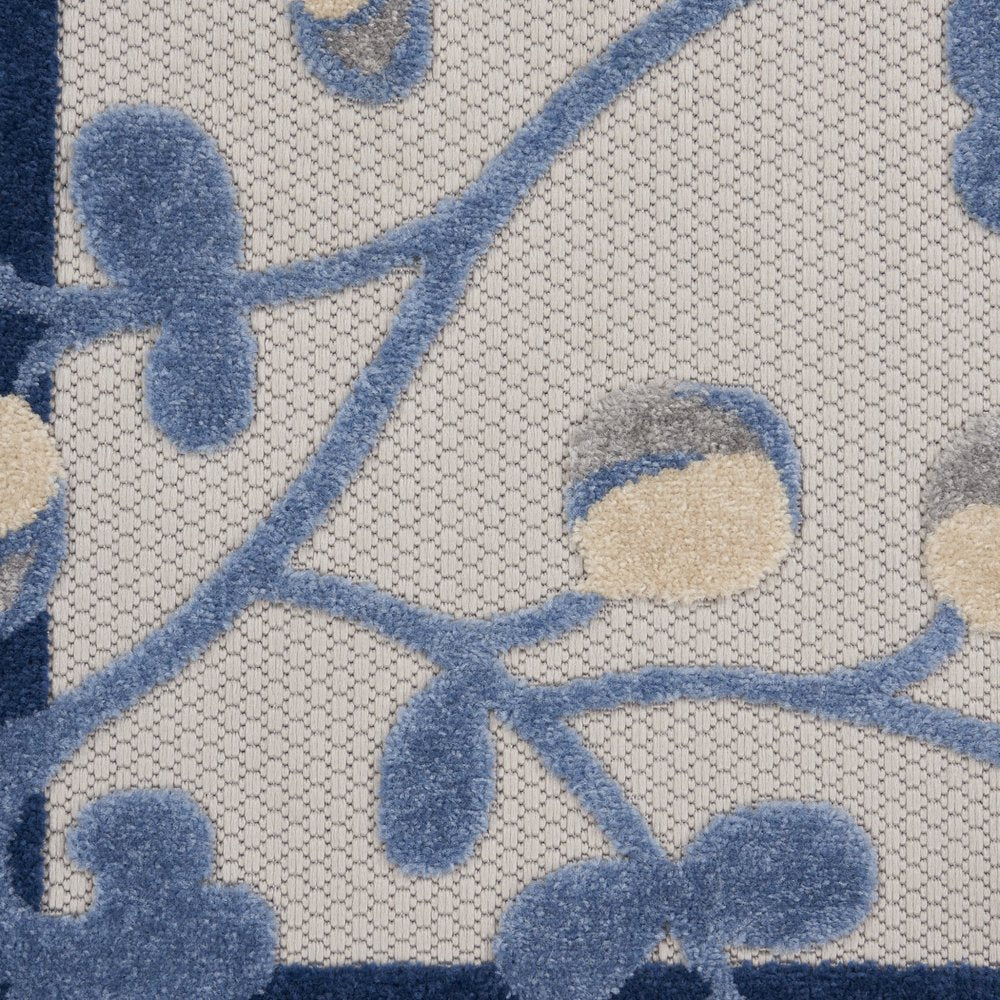 10' X 13' Blue And Gray Indoor Outdoor Area Rug