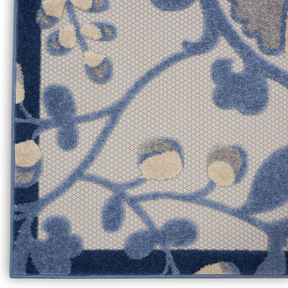 10' X 13' Blue And Gray Indoor Outdoor Area Rug