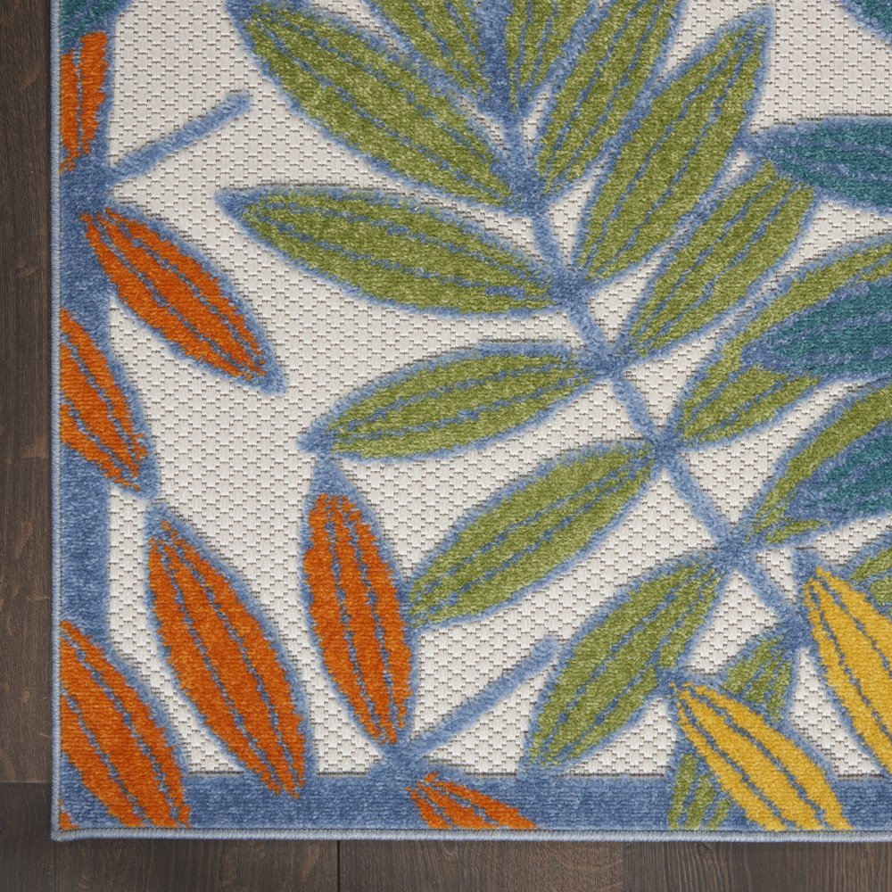 3' X 4' Ivory And Blue Indoor Outdoor Area Rug