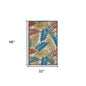 3' X 4' Ivory And Blue Indoor Outdoor Area Rug