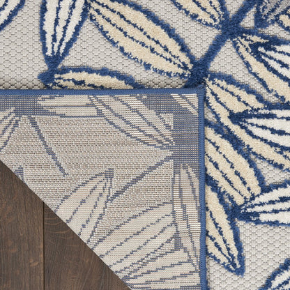3' X 4' Ivory And Blue Indoor Outdoor Area Rug