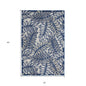 3' X 4' Ivory And Blue Indoor Outdoor Area Rug