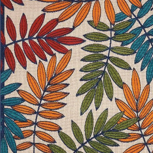 10' X 13' Blue And Beige Indoor Outdoor Area Rug