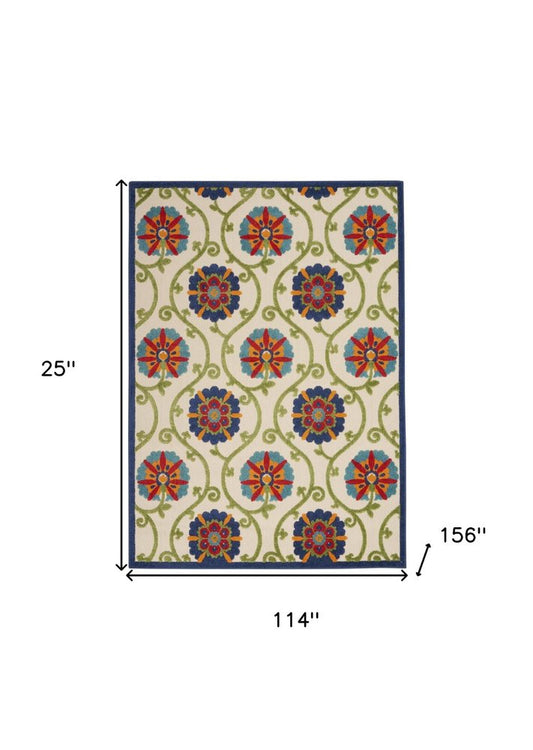 10' X 13' Blue Indoor Outdoor Area Rug