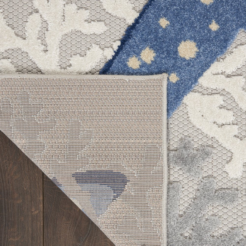 3' X 4' Blue And Gray Indoor Outdoor Area Rug