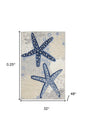 3' X 4' Blue And Gray Indoor Outdoor Area Rug