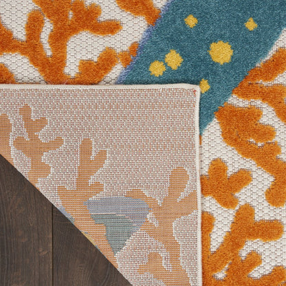 3' X 4' Blue And Yellow Indoor Outdoor Area Rug