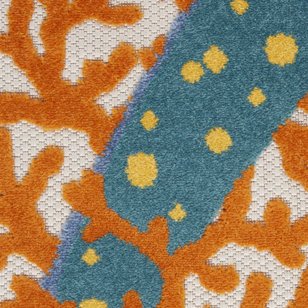 3' X 4' Blue And Yellow Indoor Outdoor Area Rug