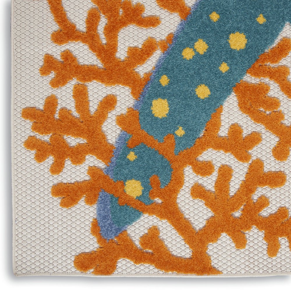 3' X 4' Blue And Yellow Indoor Outdoor Area Rug