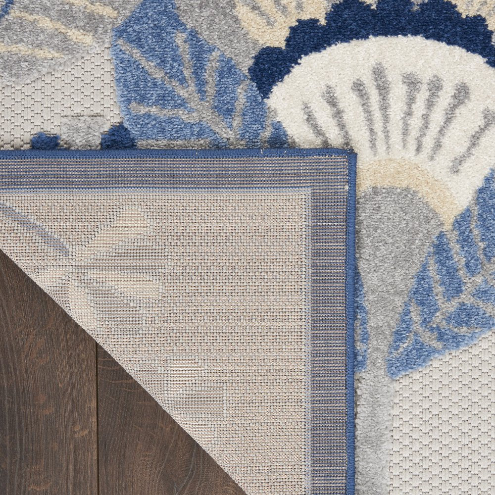 3' X 4' Blue And Gray Indoor Outdoor Area Rug