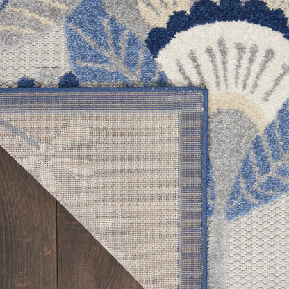 3' X 4' Blue And Gray Indoor Outdoor Area Rug