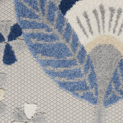 3' X 4' Blue And Gray Indoor Outdoor Area Rug
