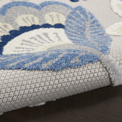 3' X 4' Blue And Gray Indoor Outdoor Area Rug