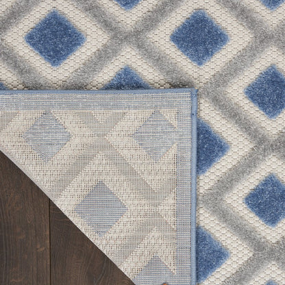 3' X 4' Blue And Gray Indoor Outdoor Area Rug