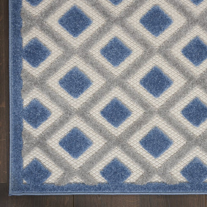 3' X 4' Blue And Gray Indoor Outdoor Area Rug