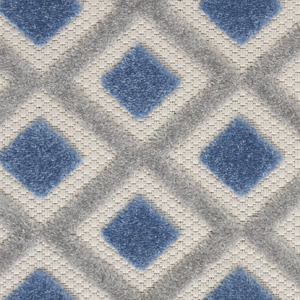 3' X 4' Blue And Gray Indoor Outdoor Area Rug