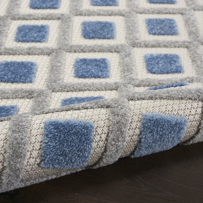 3' X 4' Blue And Gray Indoor Outdoor Area Rug