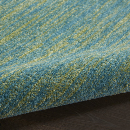 7' Blue And Green Square Indoor Outdoor Area Rug