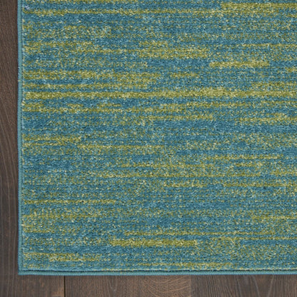 9' Blue And Green Indoor Outdoor Area Rug