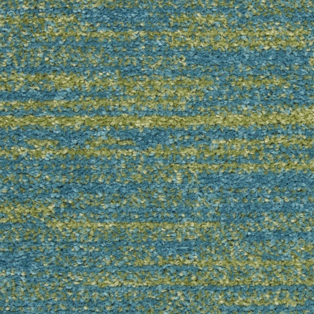9' Blue And Green Indoor Outdoor Area Rug