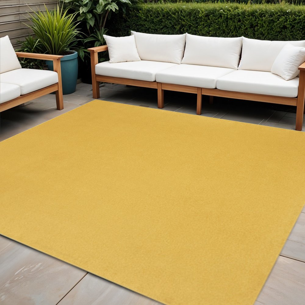 9' Yellow Square Indoor Outdoor Area Rug