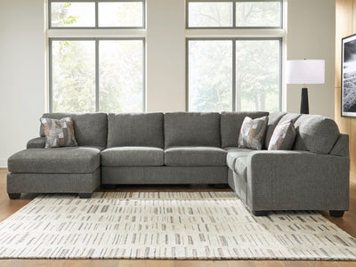Evee Outdoor & More - Ashley Furniture - Revenna Sectional - RAF 3-Piece Sleeper Sectional with Chaise / Greystone - PC48405S5