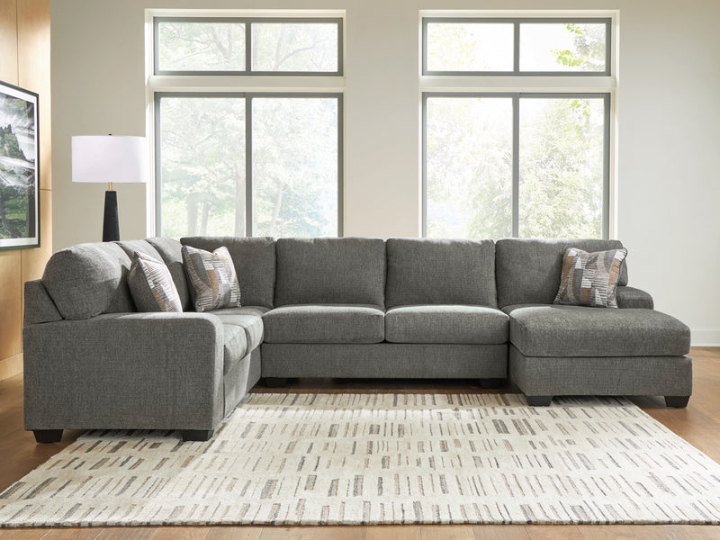 Evee Outdoor & More - Ashley Furniture - Revenna Sectional - LAF 3-Piece Sleeper Sectional with Chaise / Greystone - PC48405S6
