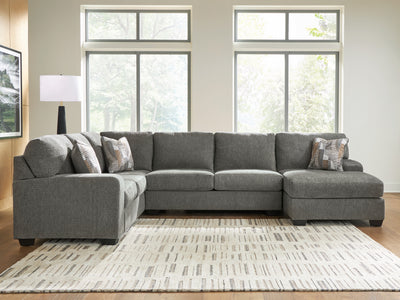 Evee Outdoor & More - Ashley Furniture - Revenna Sectional - LAF 3-Piece Sectional with Chaise / Greystone - PC48405S2
