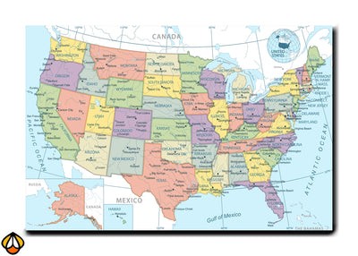 USA Map - Premium Wall Art