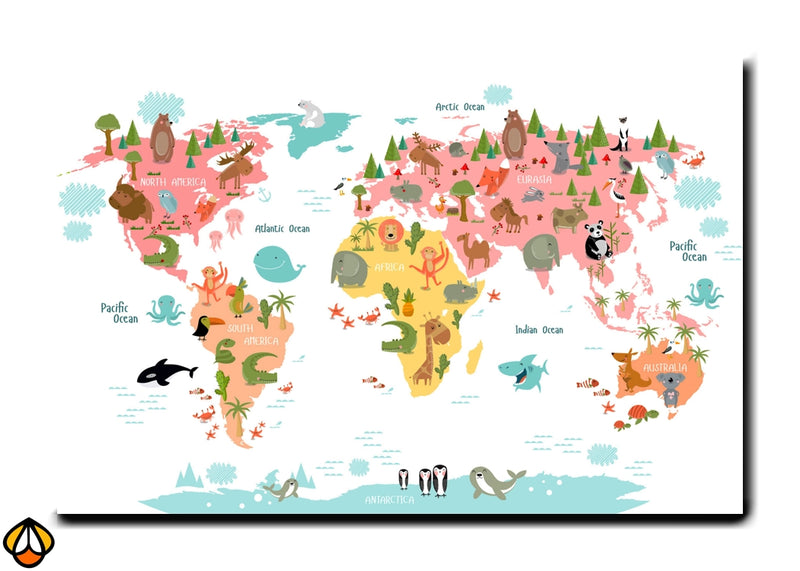 Animal World Map - Educational Kids&