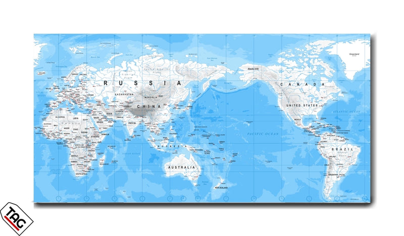 Modern World Map - Minimalist Wall Art