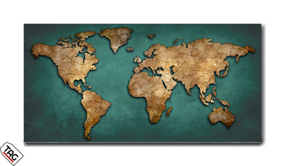 Rustic World Map - Vintage Wall Art