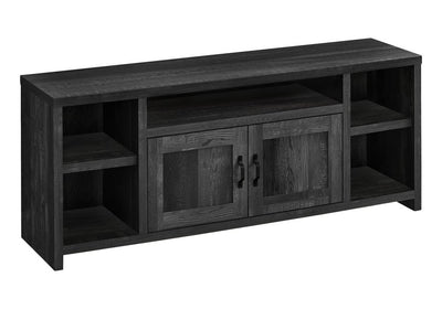 59" Black Cabinet Enclosed Storage TV Stand