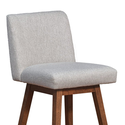 Taupe and Brown Solid Wood Bar Height Swivel Bar Chair