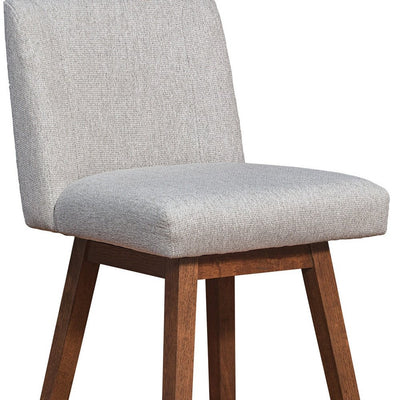Taupe and Brown Solid Wood Bar Height Swivel Bar Chair