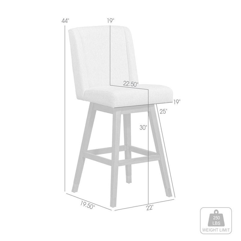 30" Taupe And Brown Solid Wood Swivel Bar Chair