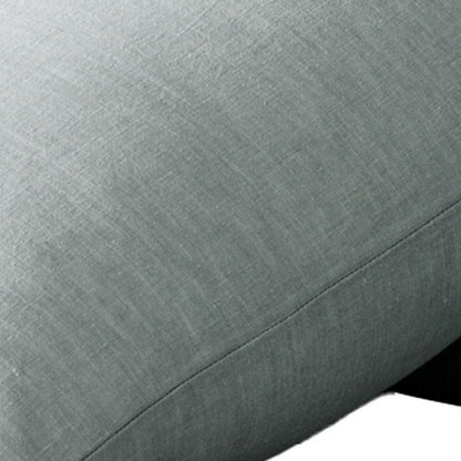 Set of Two Light Gray Linen King Pillowcases